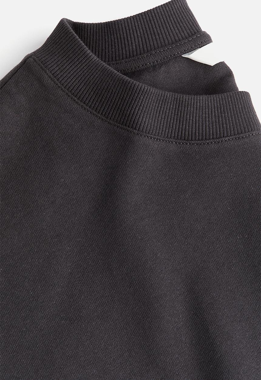 H&M - Boxy-style cotton t-shirt - dark grey