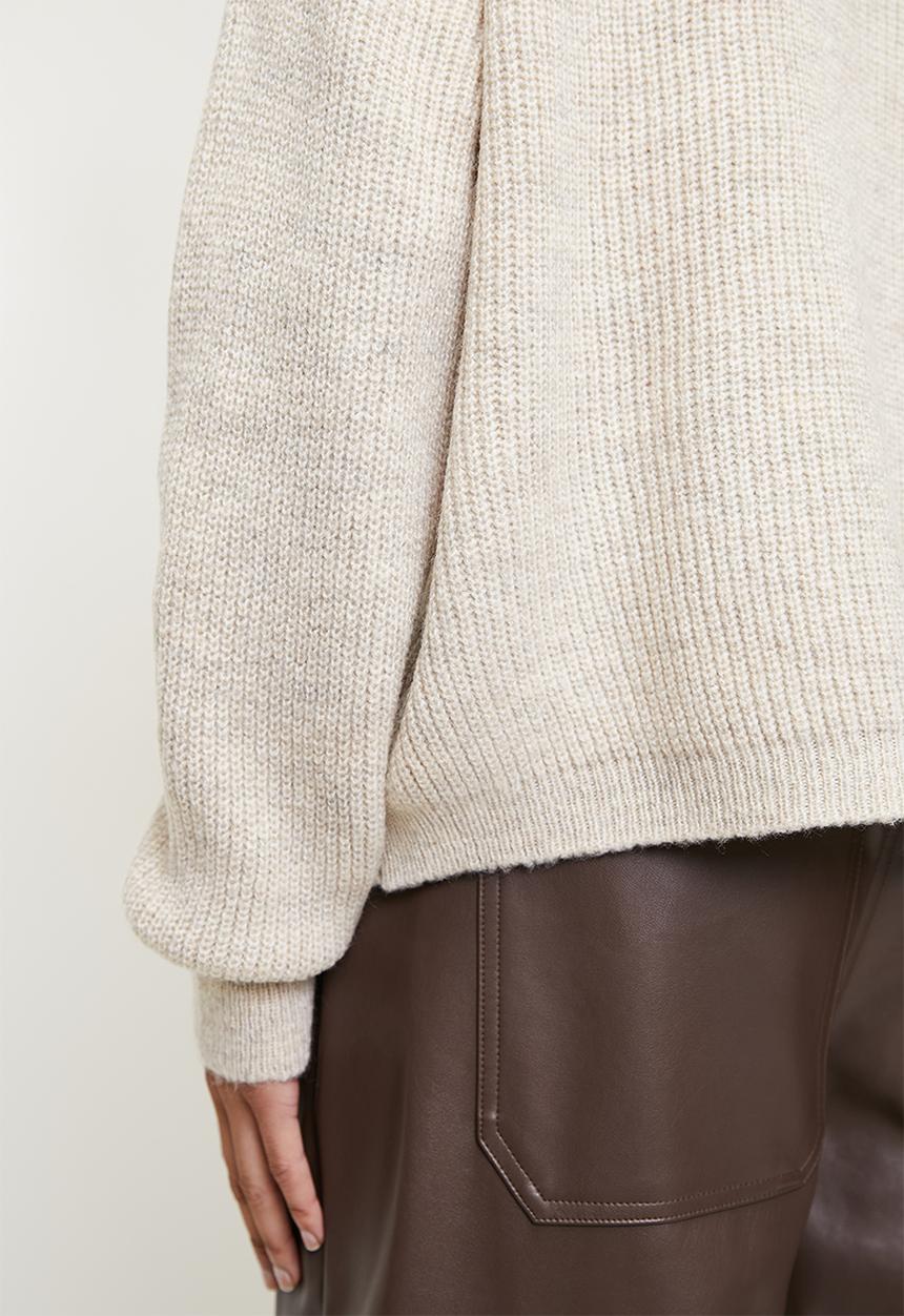 Trendyol - Soft textured zipper knitwear sweater - taupe