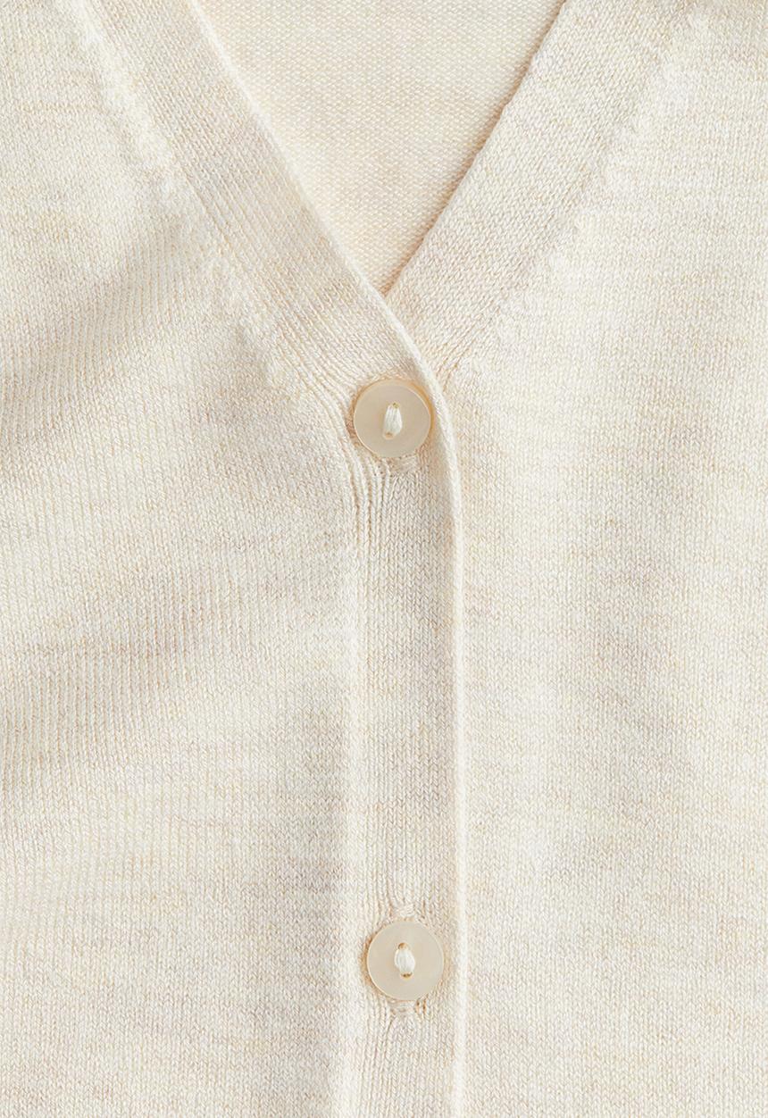 H&M - Button-front sweater vest - light beige marl