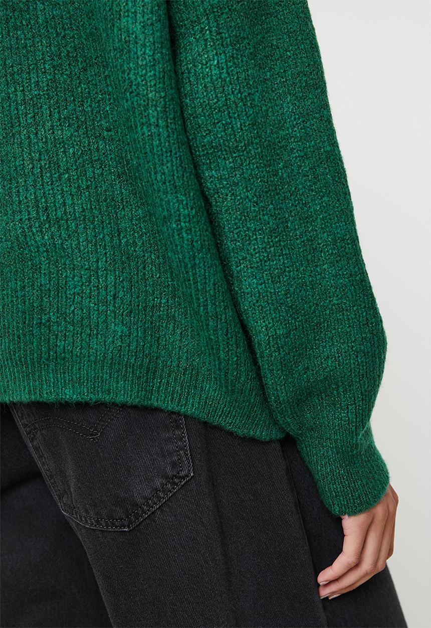Trendyol - Soft textured zipper knitwear sweater - green