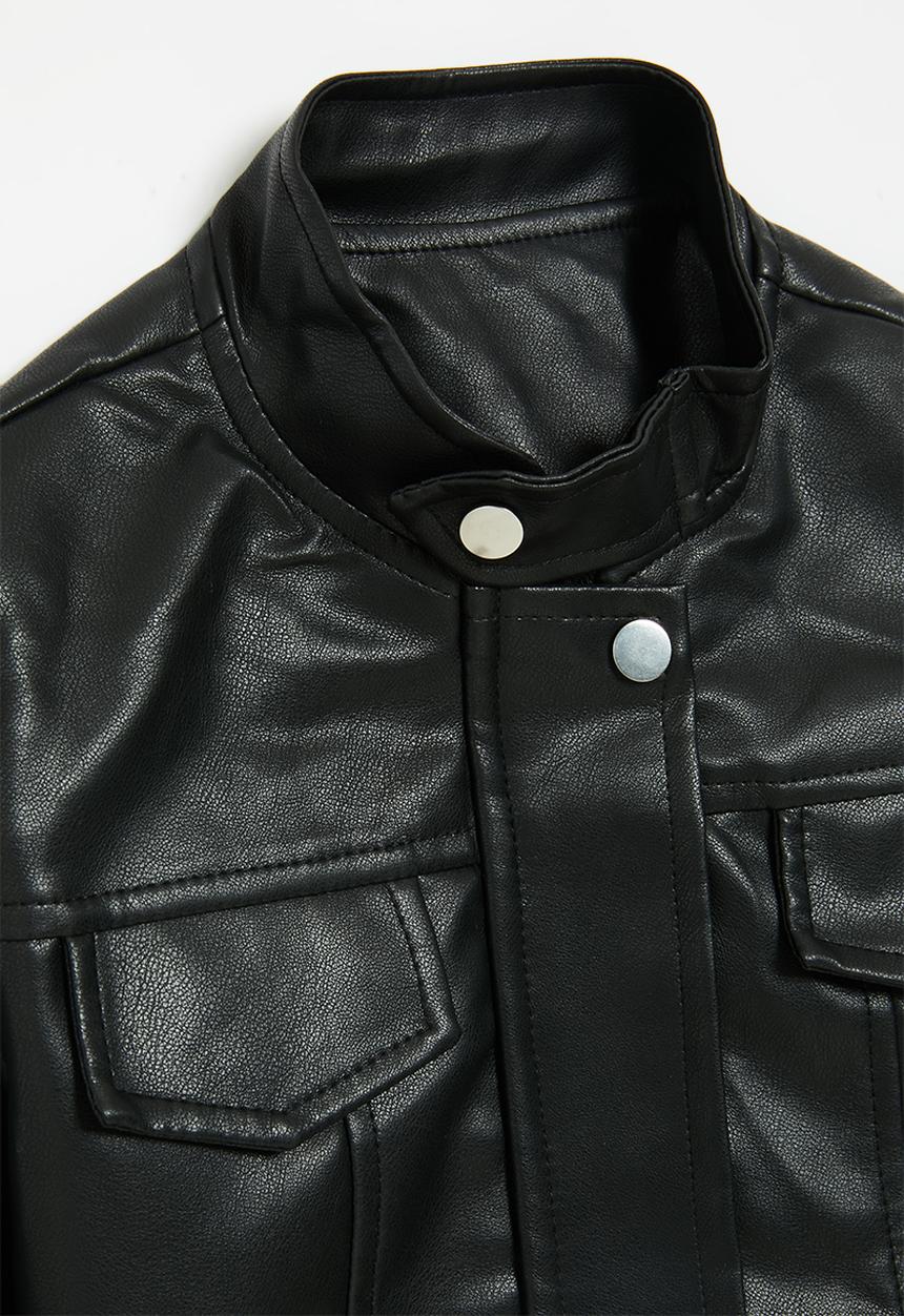Pop Candy - Faux leather jacket- black