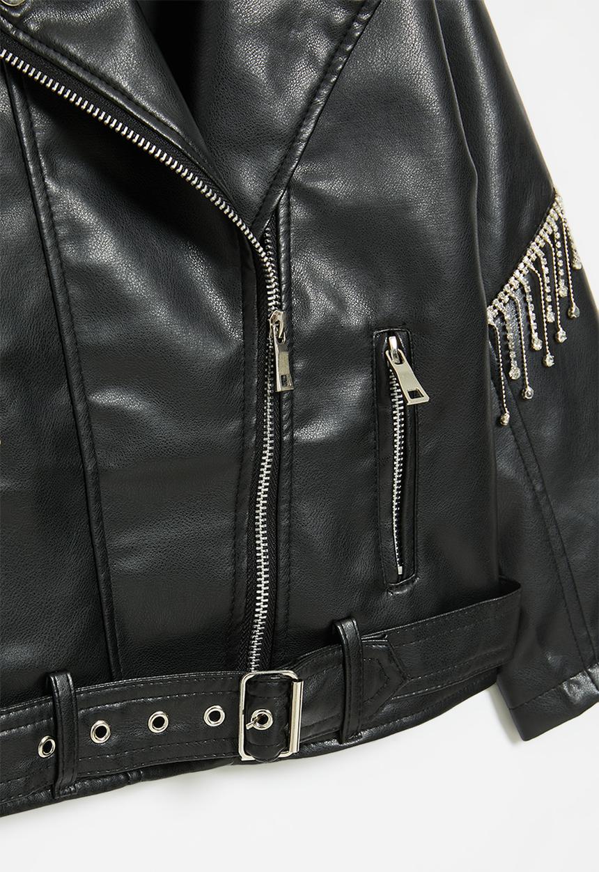 Pop Candy - Faux leather jacket -black