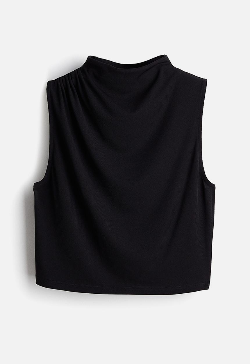 H&M - Ribbed turtleneck top - black