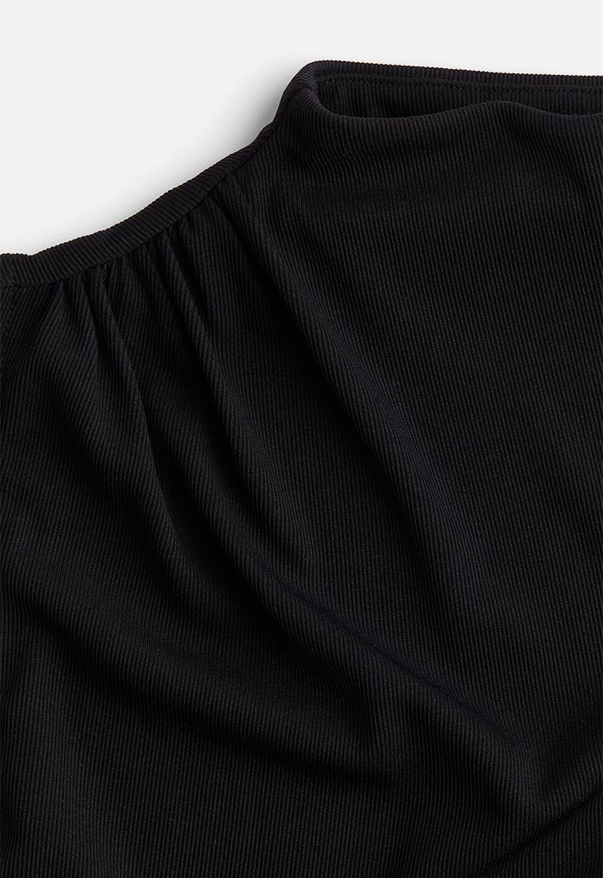 H&M - Ribbed turtleneck top - black