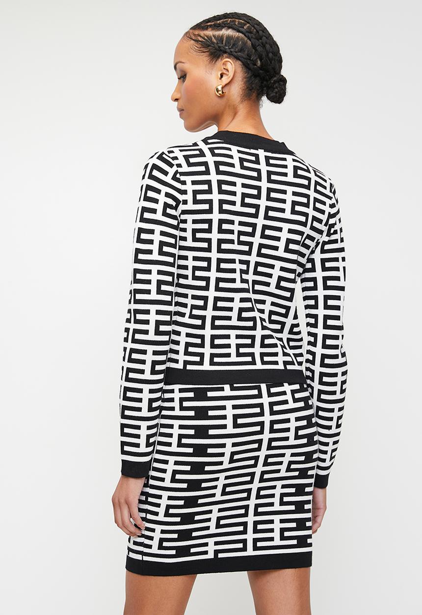 SISSY BOY - IUMA: Patterned Knit Cardigan - Black & White