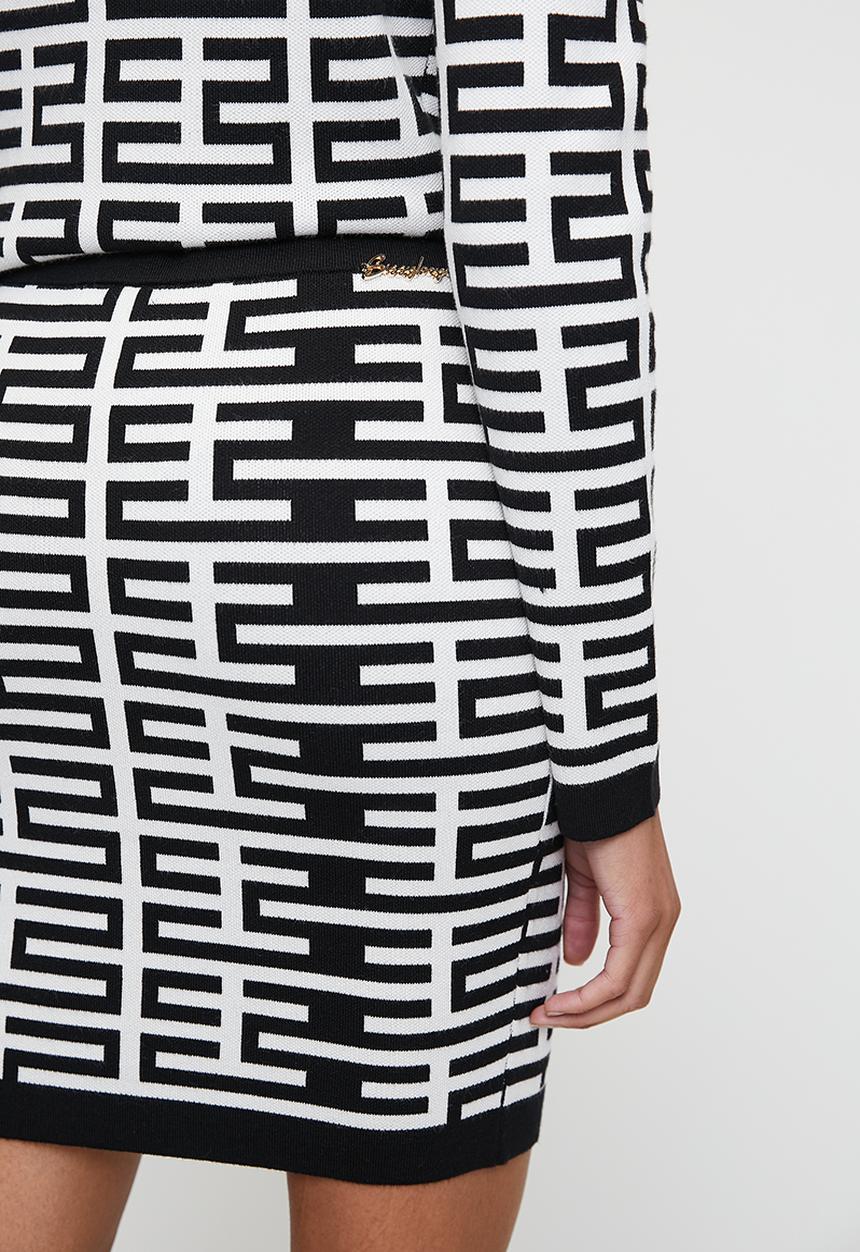 SISSY BOY - IUMA: Patterned Knit Skirt - Black & White