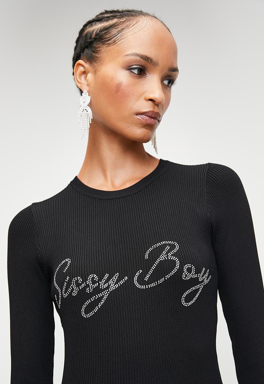 SISSY BOY - UMBRA: Basic Logo Rib Knit Top - Black