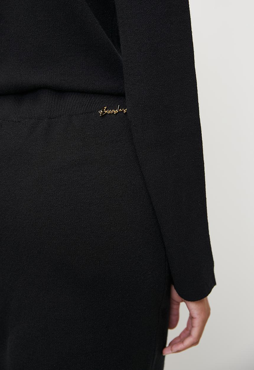 SISSY BOY - AMIDALA: Knit Skirt With Woven Chain Details - Black