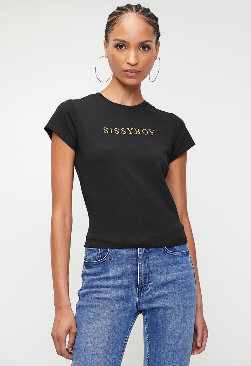 SISSY BOY - ELA: Basic Embroidered Logo Top - Black