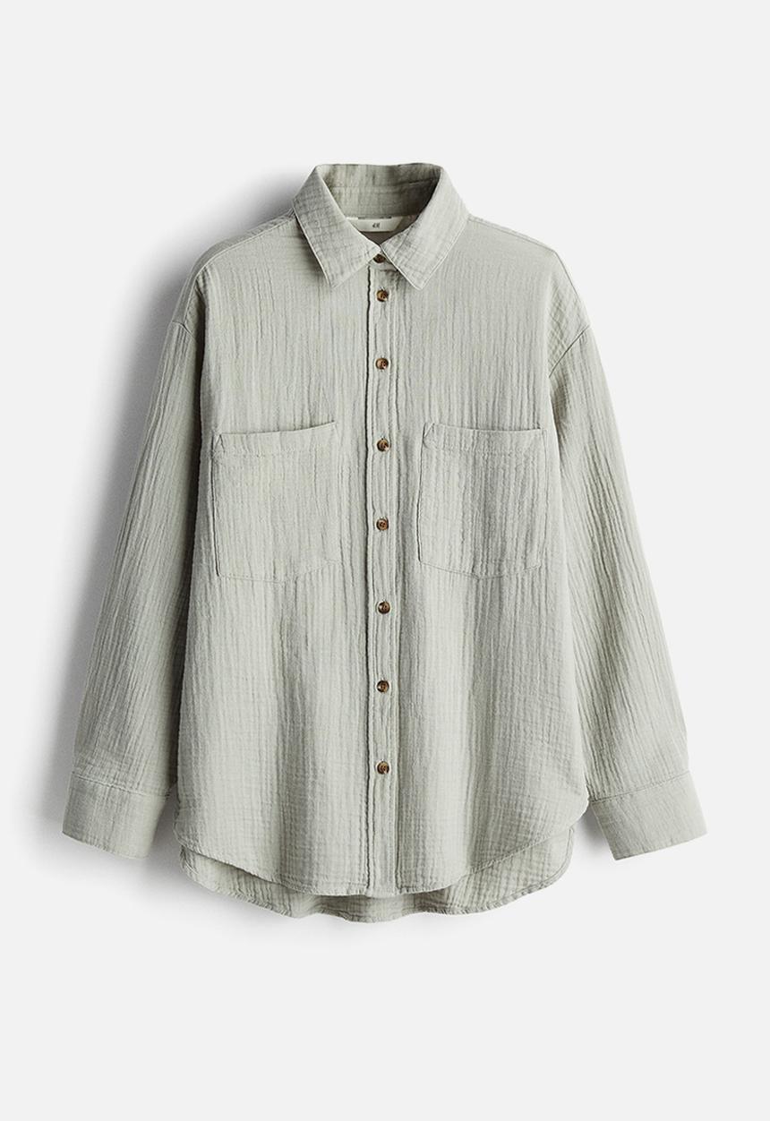 H&M - Cotton shirt - light sage green