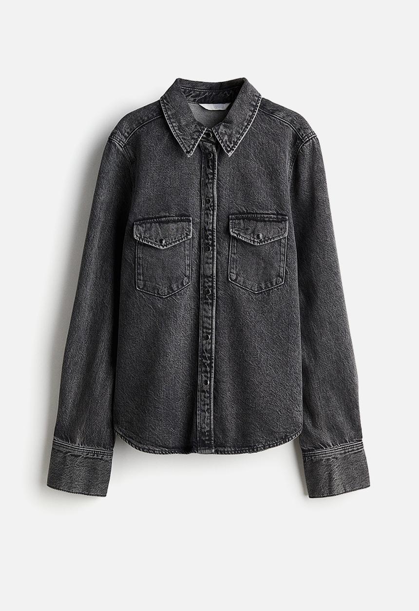 H&M - Denim shirt - dark denim grey