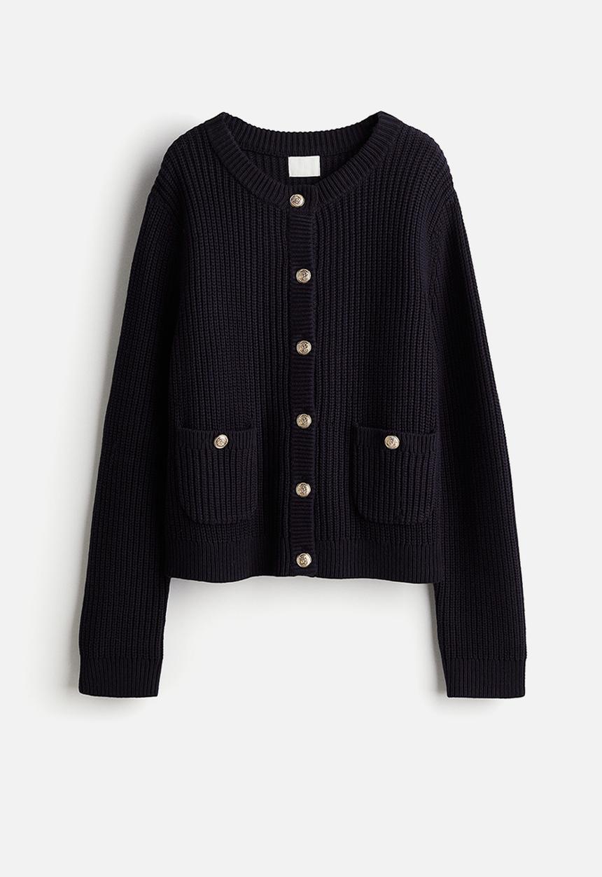 H&M - Rib-knit cardigan  - navy blue