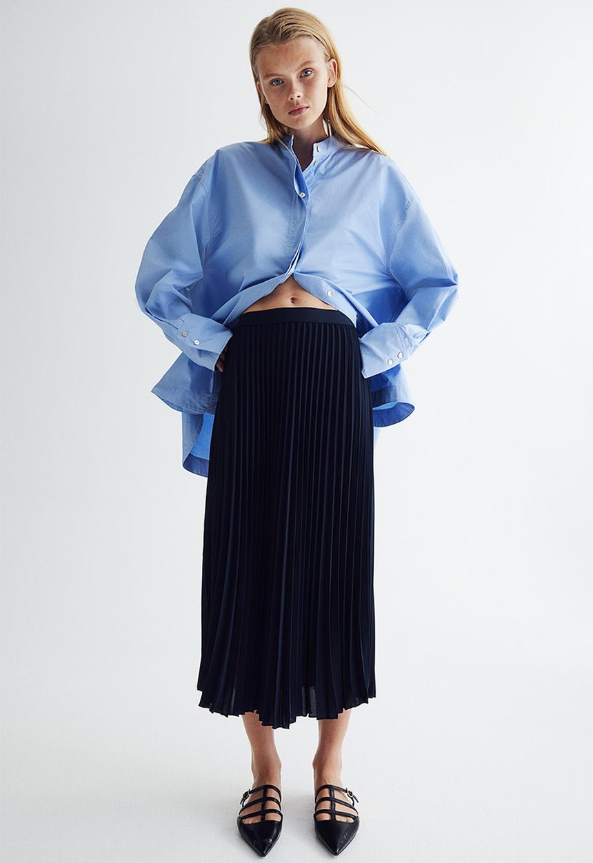 H&M - Pleated skirt - navy blue