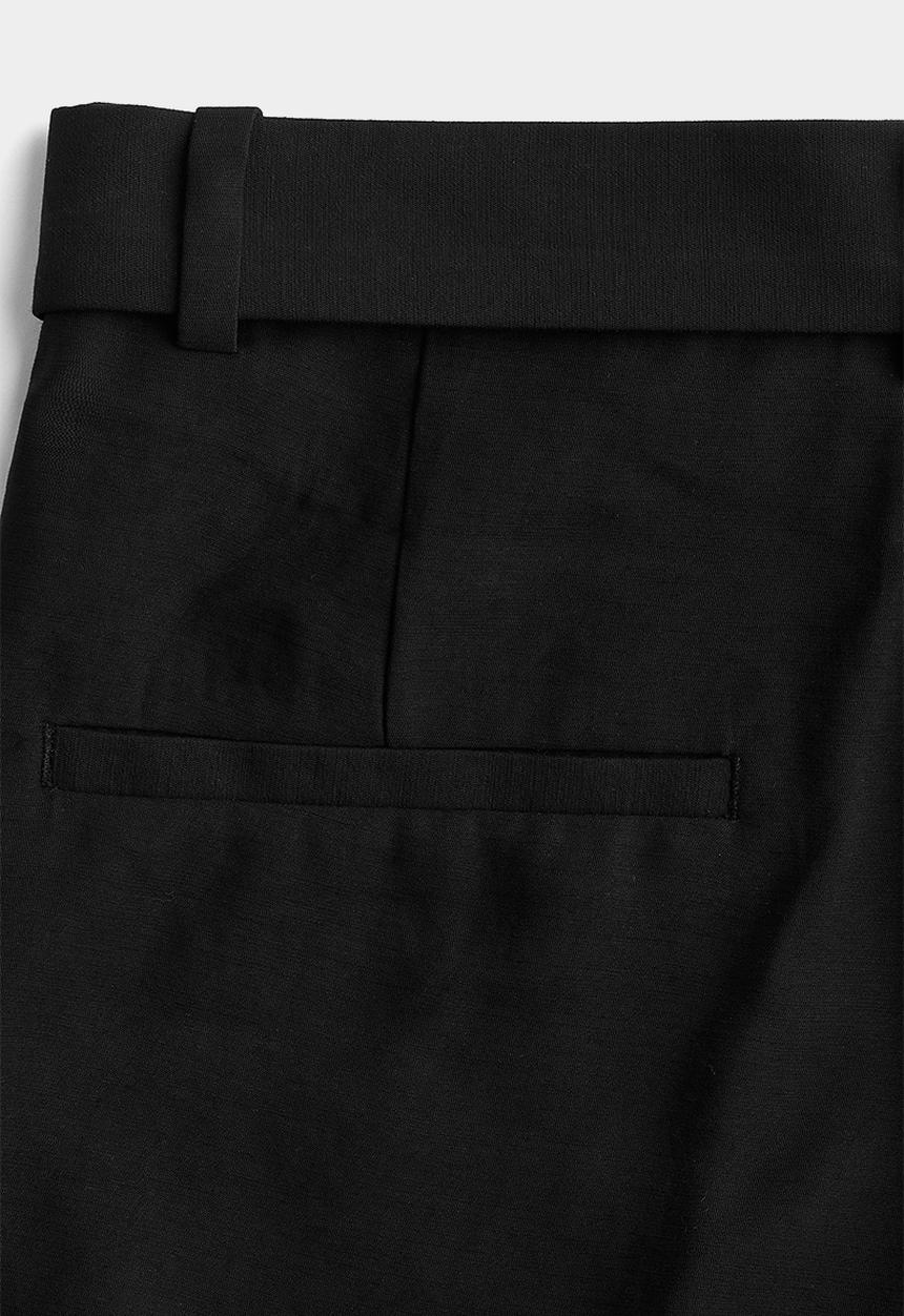H&M - Wide belted trousers - black