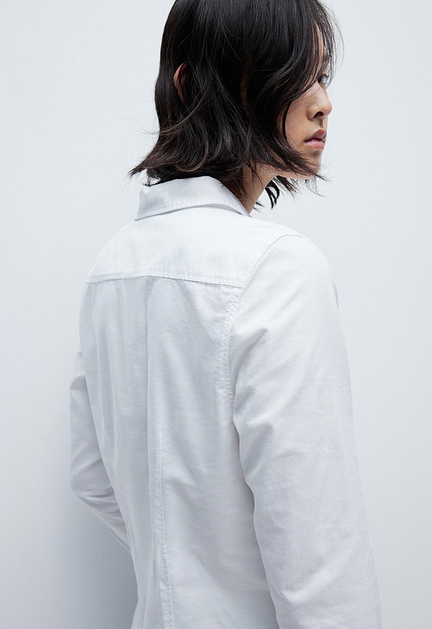 H&M - Fitted oxford shirt - white