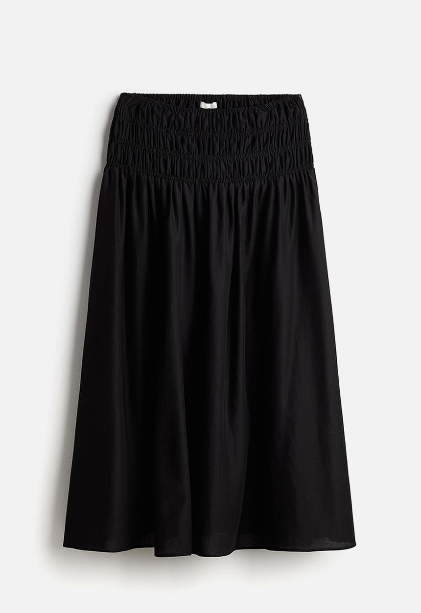 H&M - Smocked-waist skirt - black