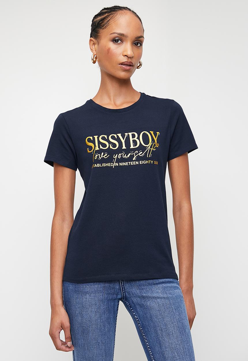 SISSY BOY - ABIGAIL: Regular Fit Multi-Technique Logo Top - Navy