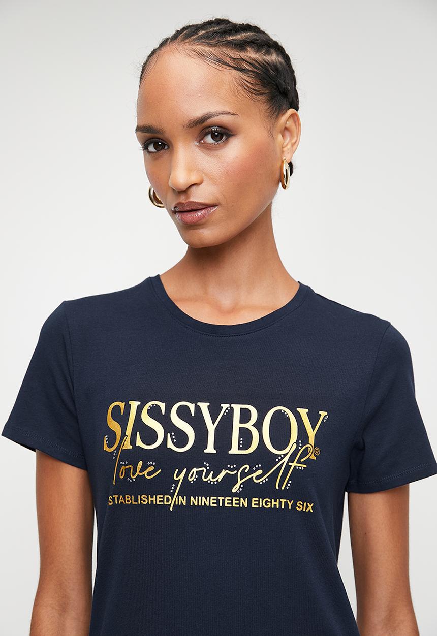 SISSY BOY - ABIGAIL: Regular Fit Multi-Technique Logo Top - Navy