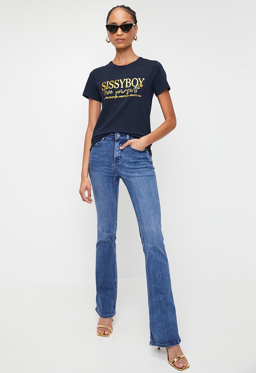 SISSY BOY - ABIGAIL: Regular Fit Multi-Technique Logo Top - Navy