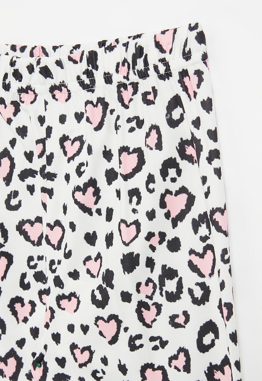 Pop Candy - Heart print leggings - pink & white