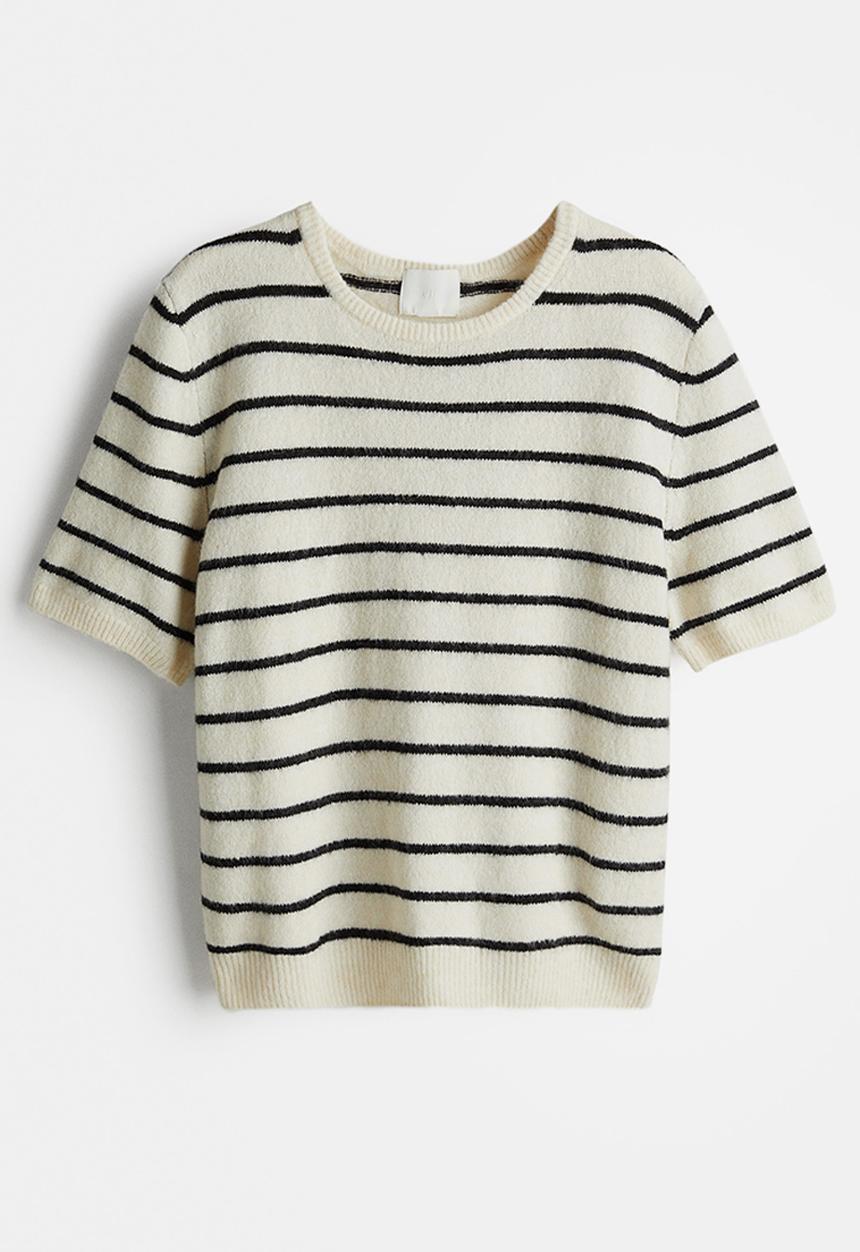 H&M - Fine-knit jumper - cream striped 