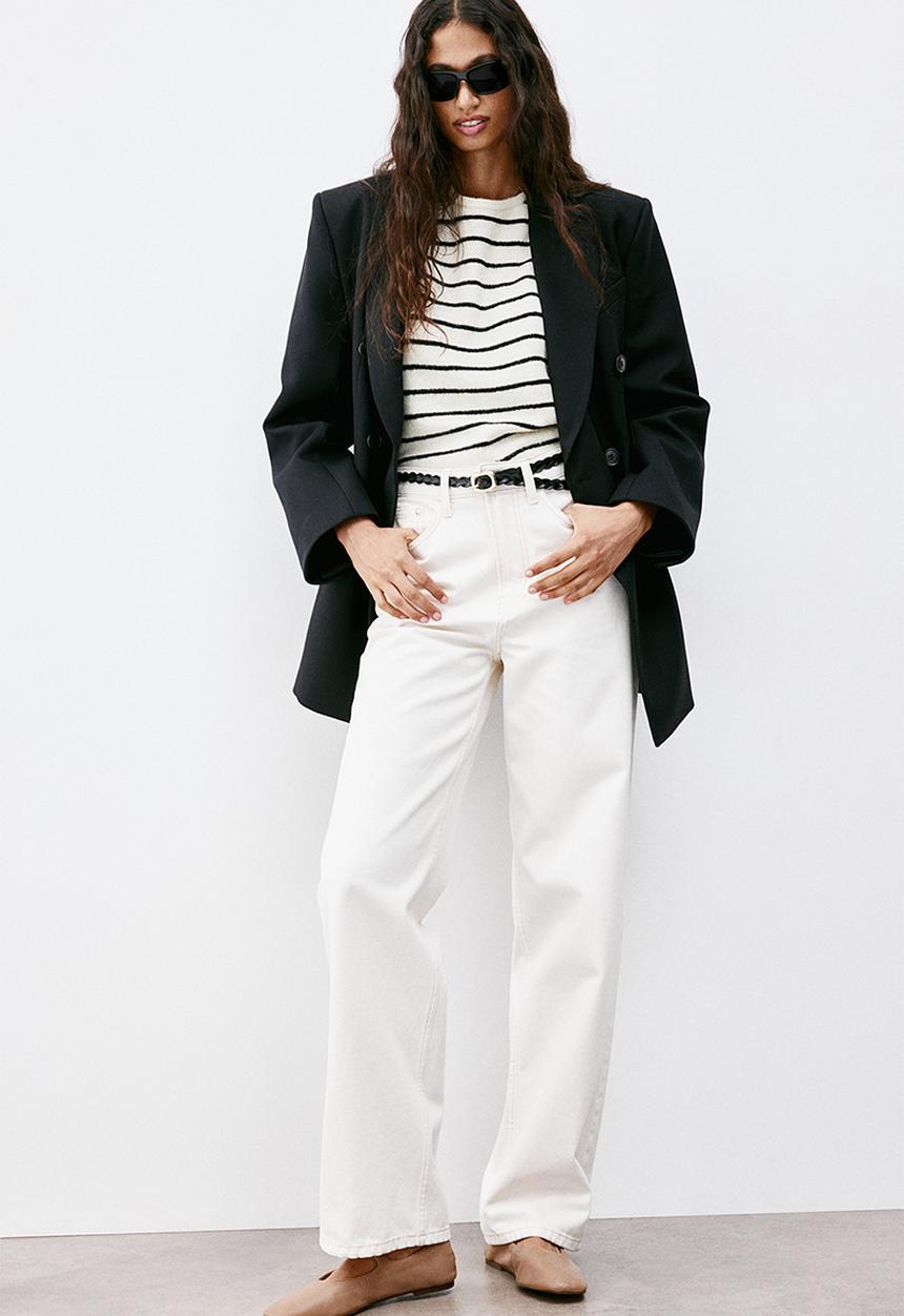 H&M - Fine-knit jumper - cream striped 