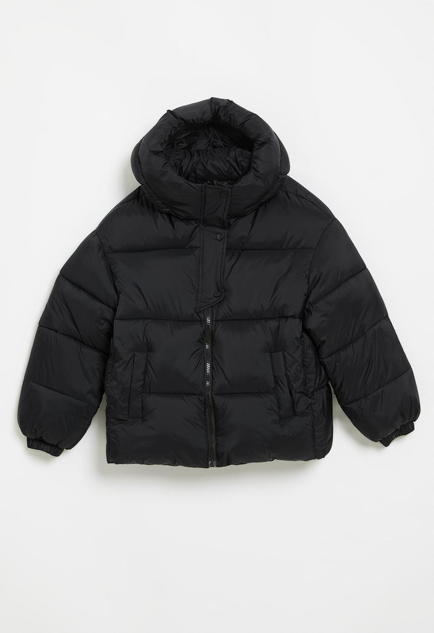 Pop Candy - Hooded puffer jacket-black