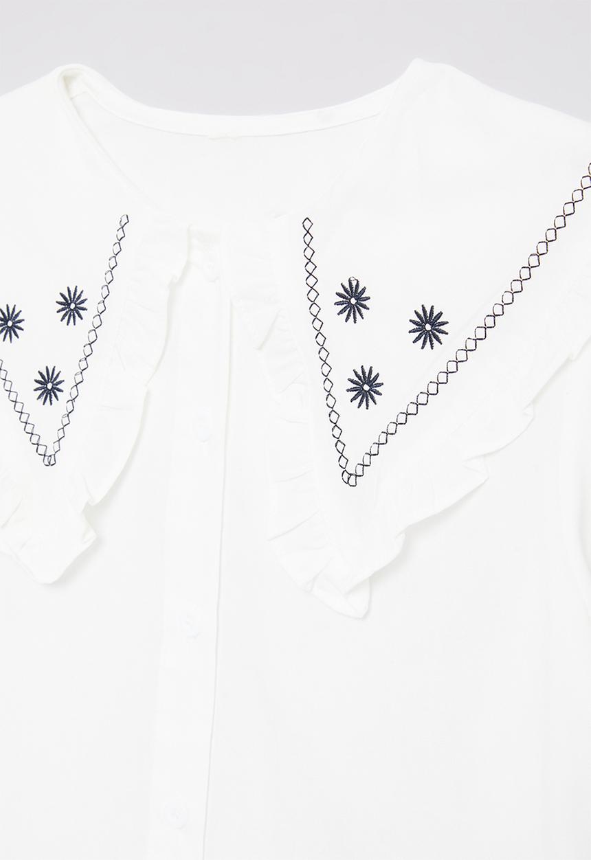 Pop Candy - Dutch collar shirt-white