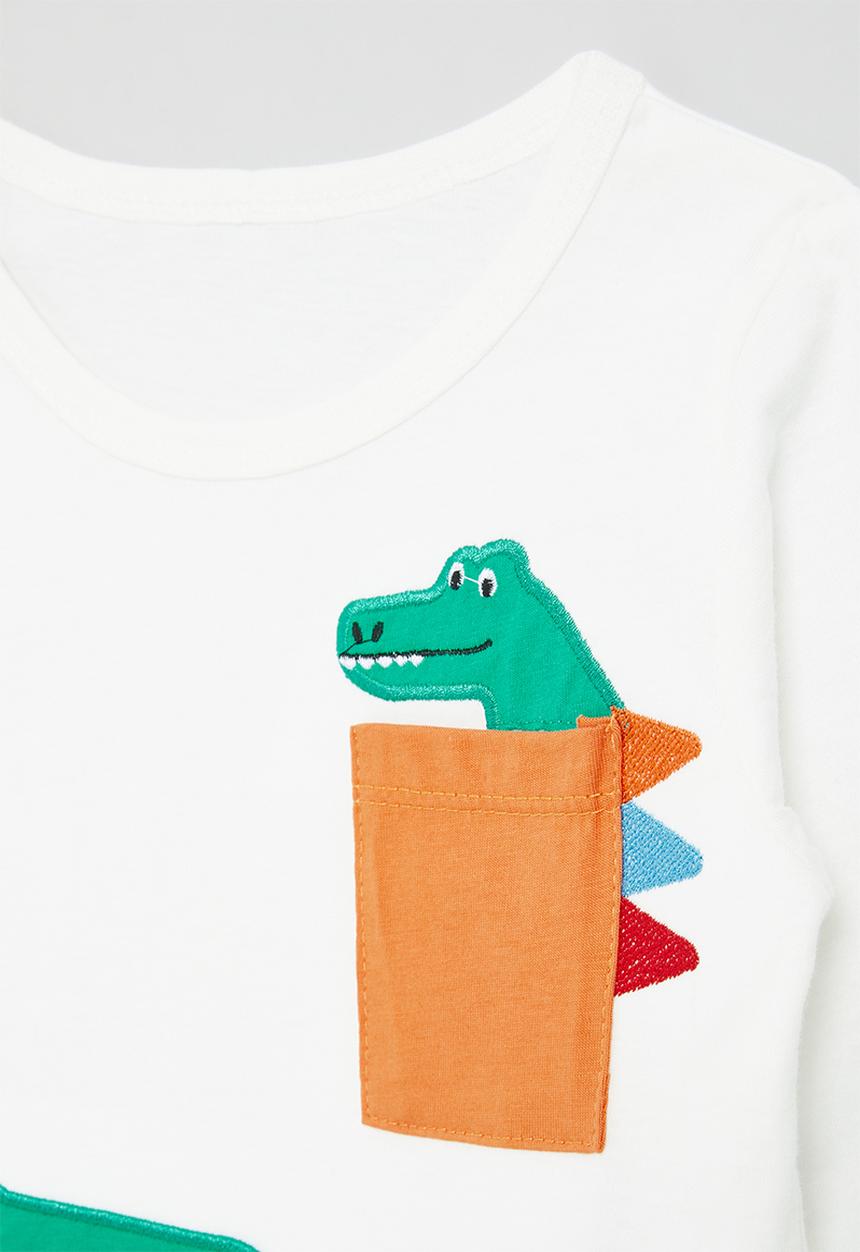 Pop Candy - Croc applique tee -white