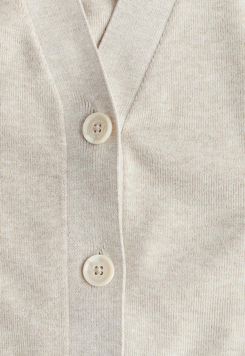 H&M - Fine-knit cardigan - light beige marl 