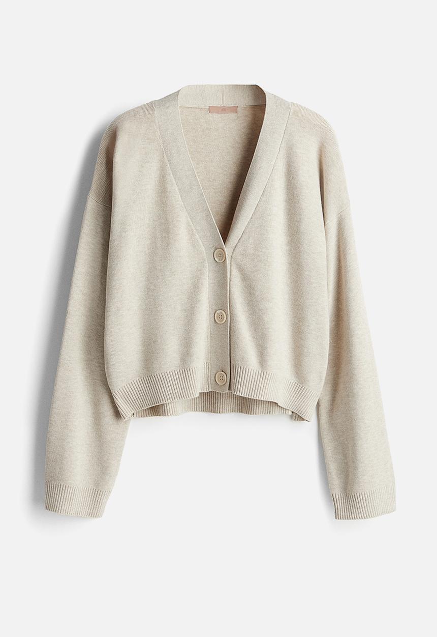 H&M - Fine-knit cardigan - light beige marl 