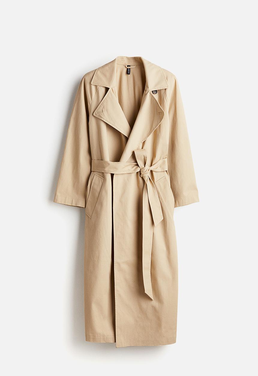 H&M - Shoulder-pad trench coat - beige