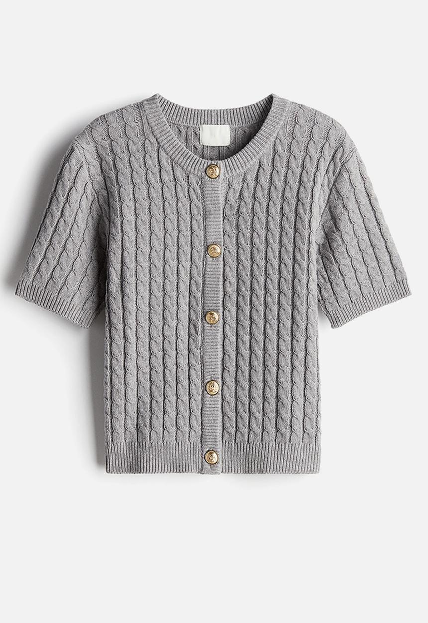 H&M - Cable-knit cardigan - grey