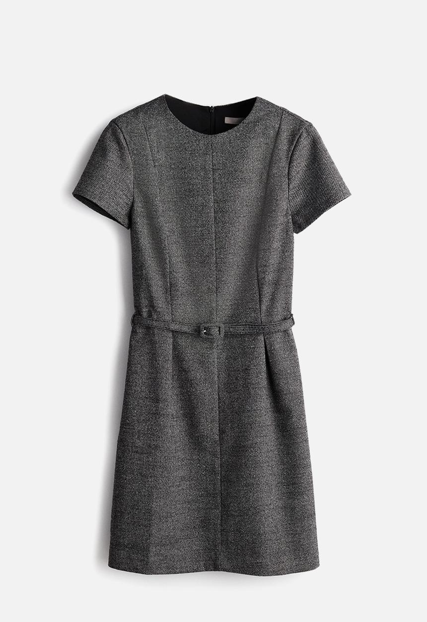 H&M - Belted dress - dark grey marl