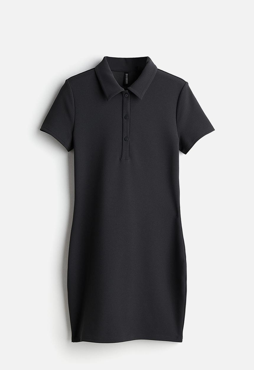 H&M - Crêpe polo dress - grey