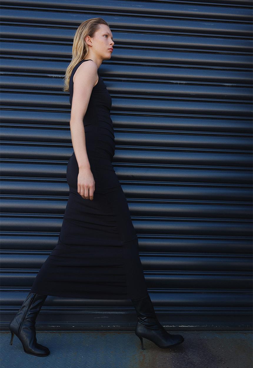 H&M - Draped bodycon dress - black