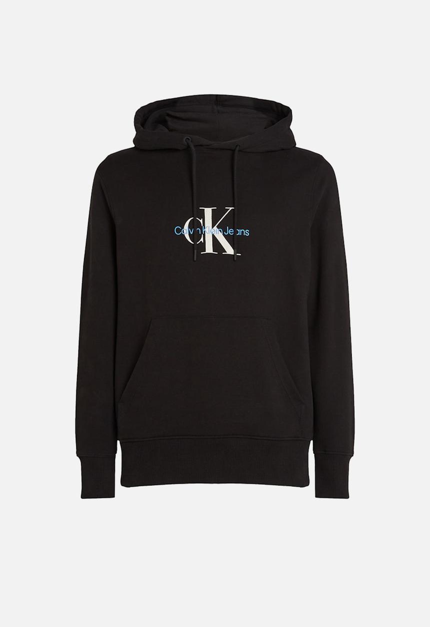 Calvin Klein - Distressed Monologo Hoodie - Ck Black