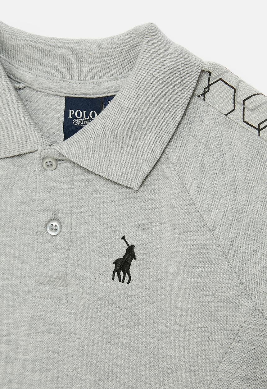 POLO - Boys jackson panel short sleeve golfer - grey