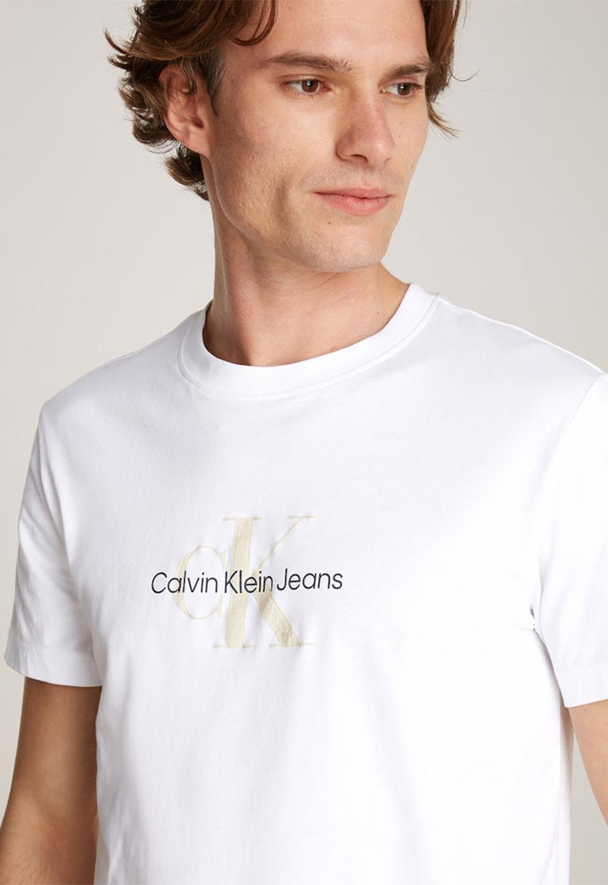 Calvin Klein - Distressed Monologo Tee - Bright White