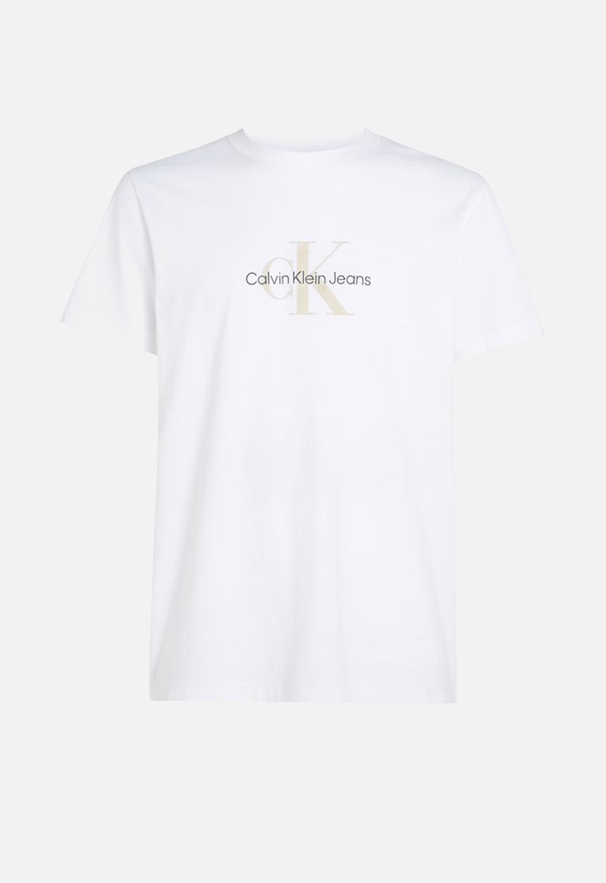 Calvin Klein - Distressed Monologo Tee - Bright White