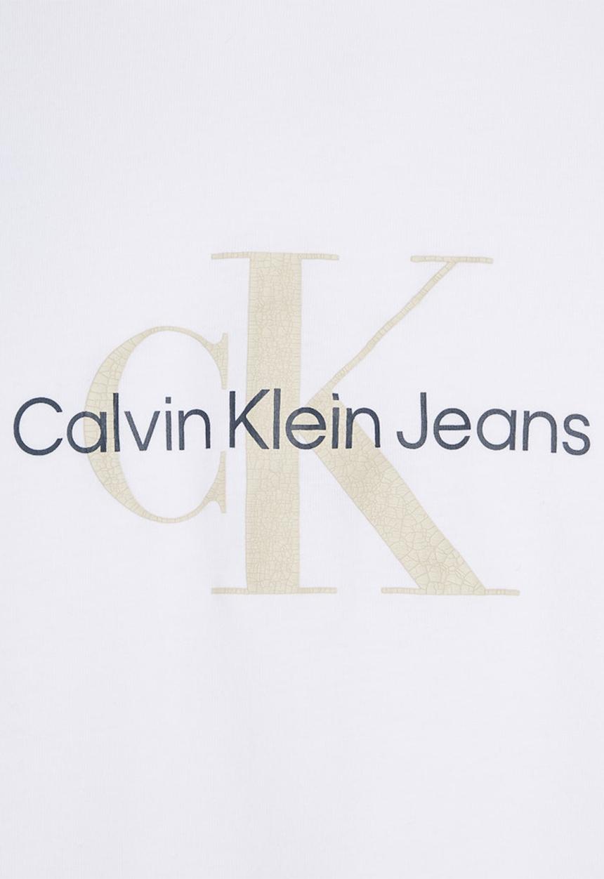 Calvin Klein - Distressed Monologo Tee - Bright White