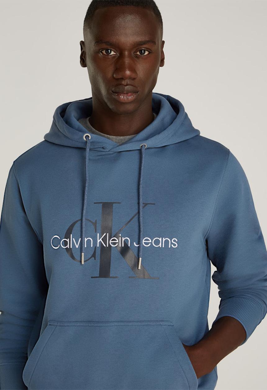Calvin Klein - Seasonal Monologo Regular Hoodie - Blue Coast