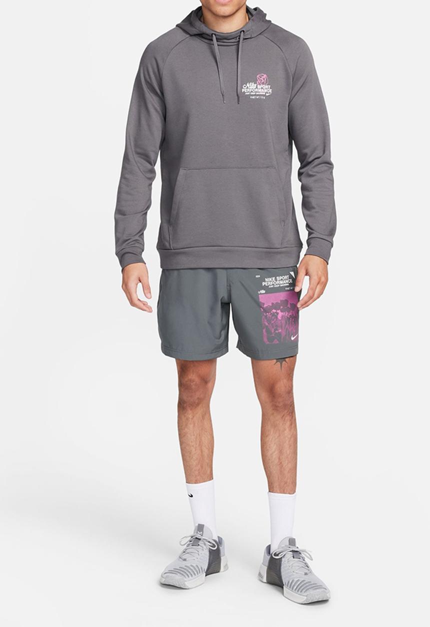 Nike - Dri-FIT Hoody GFX fitness sweatshirt - Iron Grey/Iron Grey/Photon Dust