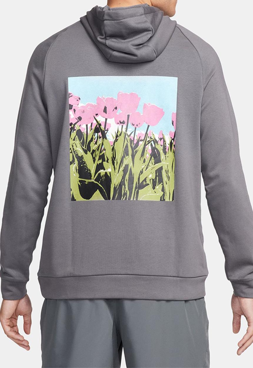 Nike - Dri-FIT Hoody GFX fitness sweatshirt - Iron Grey/Iron Grey/Photon Dust