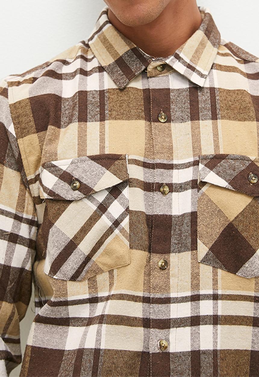 Brave Soul - MSH-230JACK3 - Chocolate/Beige Check