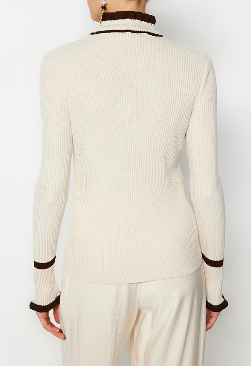 Trendyol - Stone colour block sweater - stone