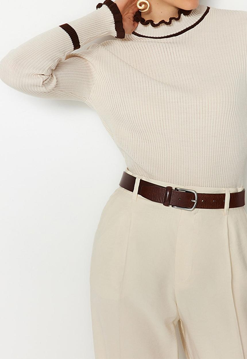 Trendyol - Stone colour block sweater - stone