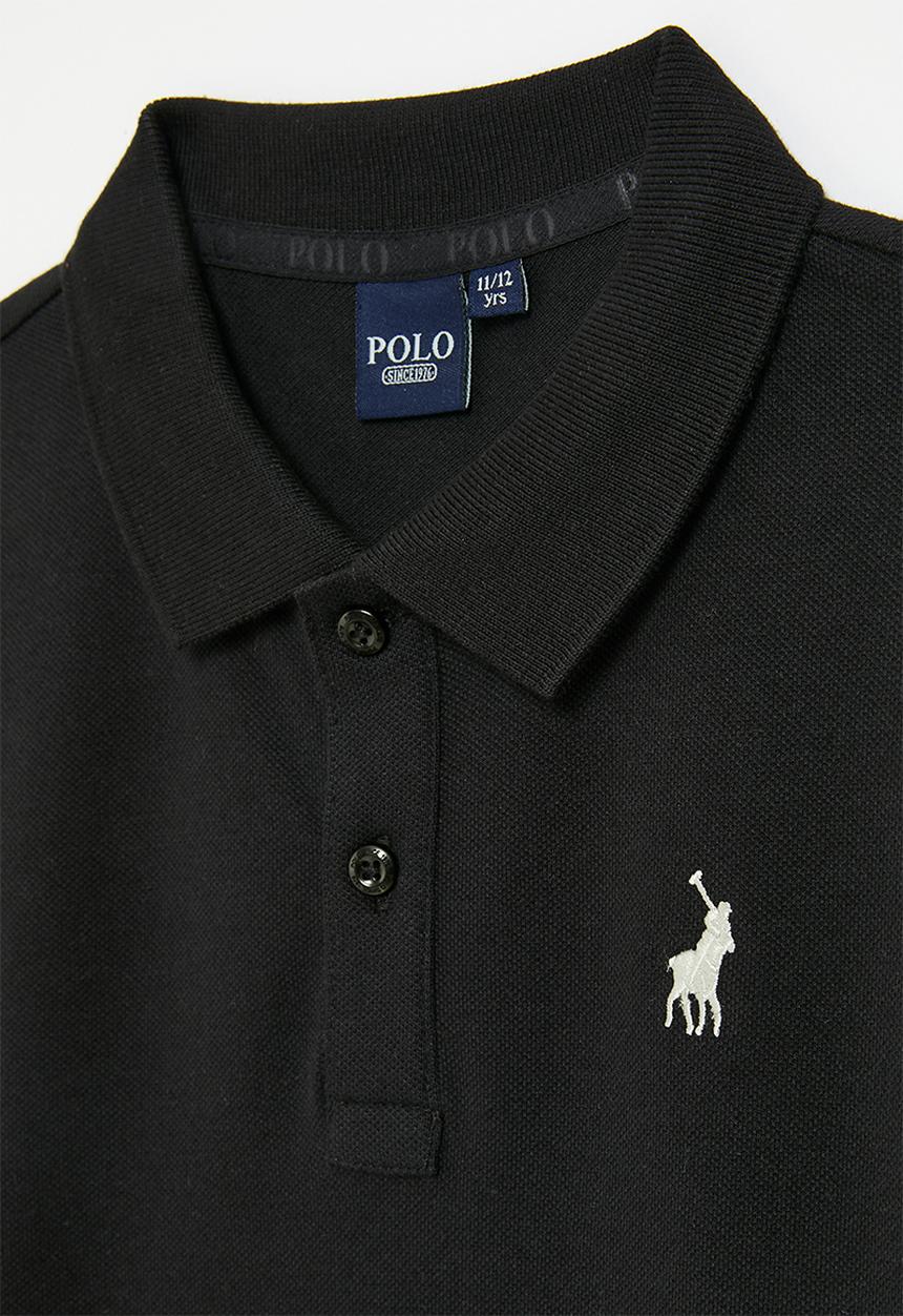 POLO - Boys robert long sleeve golfer - black