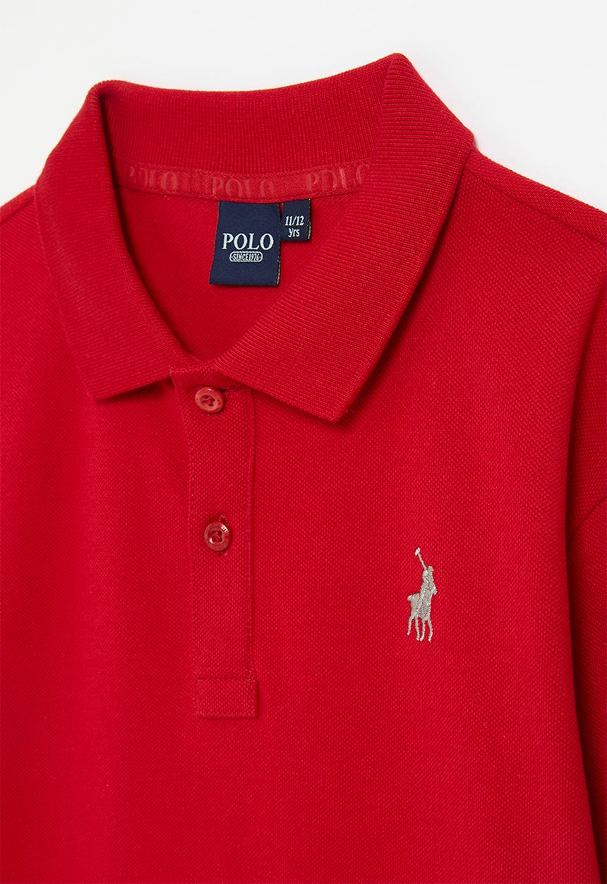 POLO - Boys robert long sleeve golfer - red