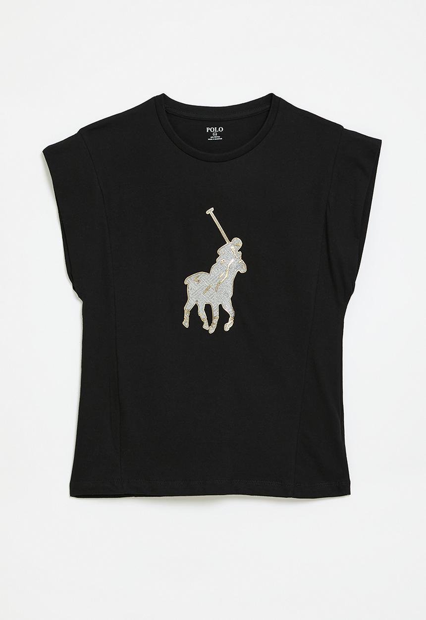 POLO - Girls jessica printed ss tee - black